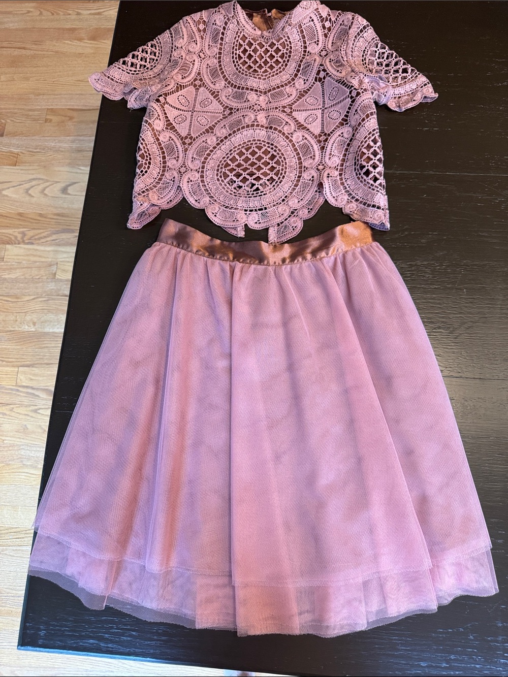 Mia Joy 2pc Girls' Lace Top & Tulle Skirt Set